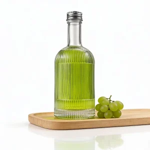 Empty Round Glass Liquor Bottle, 330ml 500ml, Screw Lid, For Wine, Vodka, Whisky, and Beverages