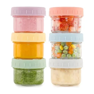 Empty Small 2oz 80ml Glass Baby Food Storage Containers with Lids