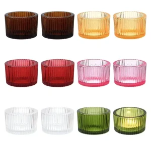 Empty Small Colored Glass Candle Jars for Weddings and Dinner