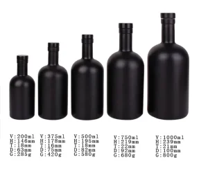 Empty Spirit 100ml 200ml 375ml 500ml 750ml 1L Vodka Rum Gin Glass Bottle For Liquor