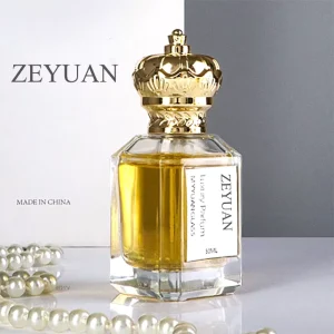 Empty Square Clear Glass Spray Perfume Bottle with Sprayer Crown Cap 30ml 50ml 100ml