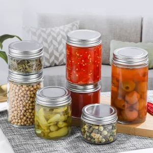 Empty Straight 100ml 150ml 280ml Round Tall Airtight Glass Storage Jars with Lids