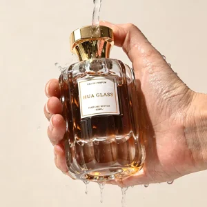 Empty Transparent Glass Perfume Bottles with Zamac Lid, 30ml, 50ml, and 100ml