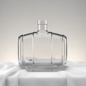 Empty Transparent Sloping-Shoulder Glass Liquor Bottle 700ml or 750ml with Custom Cork Top for Tequila Vodka and Whiskey