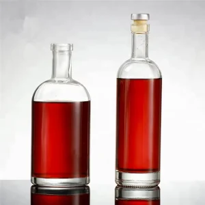 Empty Transparent or Frosted Glass Wine Bottle 200ml 500ml 750ml with Cork for Vodka Liquor