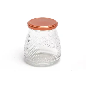Empty clear 6 oz Clear Yogurt Jars With Gold Lids Glass Pudding Jars for Jam Honey Wedding Favors