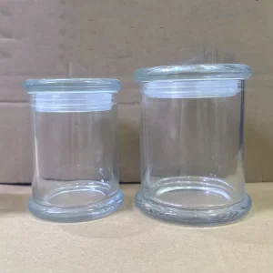 Empty clear Glass Candle Jar Container Vessels with Glass Lid for Candle Making 70ml 220ml 370ml Luxury Home Dec Candle Packing