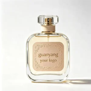 English Custom Embossed Frame Logo Perfume Labels for Round Glass Perfume Bottles