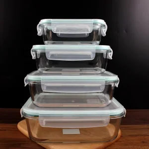 Environmentally Friendly Food Storage Boxes Food Packaging Boxes Rectangular Glass Fresh keeping Boxes Heat resistant