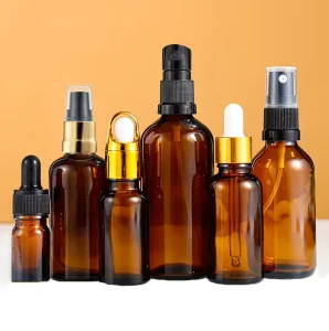 Essential Oil Amber Glass Spray pump Bottle 5ml 10ml 15ml 20ml 30ml 50ml 100ml Glass Cream Pump Bottle