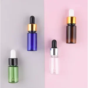 Essential Oil Dropper Bottle 1oz 30ml Custom Printing Round Matte Black Plastic Push Button Serum Oil Dropper Bottles