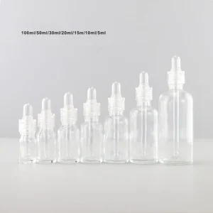 Essential Oil Serum Bottle 30ml 50ml 100ml Clear Glass Dropper Bottle