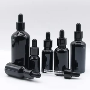 Essential Oil Serum Glass Dropper Bottle Amber Black Skin Care Cosmetic Bottles Packaging Travel Size Cosmetics Bottle 1000pcs