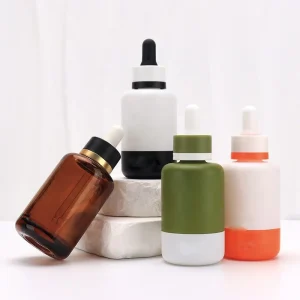 Essential Oils Glass Dropper Bottle with Plastic Collar and Dropper Cap