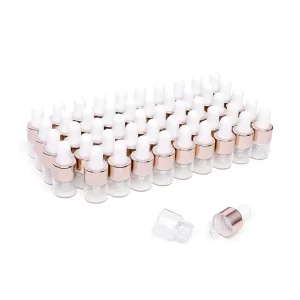 Essional Oil Dropper Glass Bottle New Arrival Empty Round RTS clear Skin Care Serum 1ml Dropper Bottle Cosmetic Packaging
