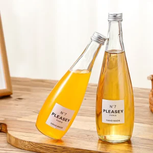 European 330cc 500ml Antique Water Glass Packaging Bottle Beverage Juice Drinking Milk Water Glass Bottles with Screw Caps
