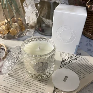 European Roman Style Cylindrical Wedding Scented Candle in Glass Jar with Lid