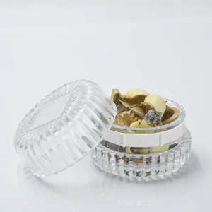 European Style Glass Candy Jar with Handmade Glass Flower Lid for Home Storage