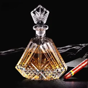European Style Modern Minimalist Thickened Transparent Crystal Glass Wine Bottle With Sealed Storage For Bar Household Use