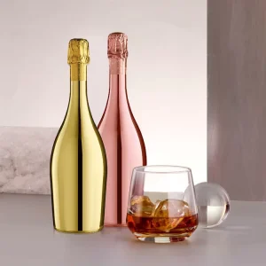 Extra Flint Glass Bottle 750ml with Gold Screen Printing for Liquor and Tequila