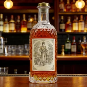 Extra-Flint Heat-Resistant Glass Bottle with Lid and Cork for Rum, Liquor, Sake, and Tequila