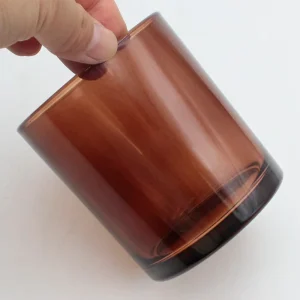 FEGNJUN in STOCK little List Small Order 100pcs Empty Glass Cups Amber Colors Translucence Jars for Candle Making