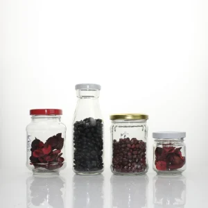 Factory 100ml 150ml 200ml Round Glass Jam Jars with Lid for Pickles Coffee Soda Tequila