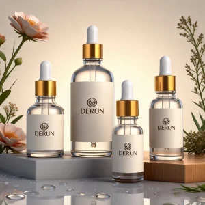 Factory 30ml Transparent Cylinder Glass Dropper Bottle for Hair Care Essence Oil Spray