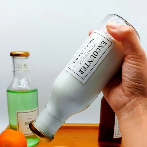 Factory 500ml Wide Mouth Clear Glass Bottles for Milk Tea Coffee and Juice with Cap