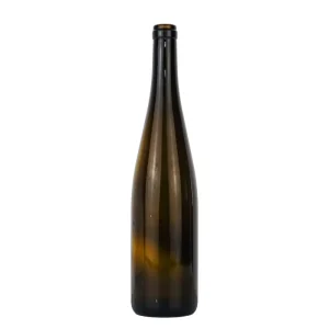 Factory 750ml Clear Burgundy Glass Wine Bottle with Cork Cap