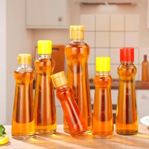 Factory 80ml 180ml clear Oil Glass Bottle 220ml 420ml Olive Oil Bottle Kitchen Household Oil Subpackage Bottle