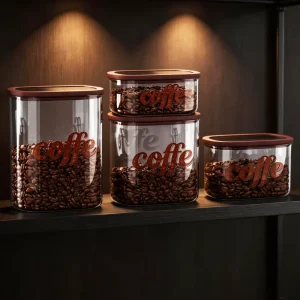 Factory Borosilicate Glass Jar with Airtight Lid, Multi-Size Container