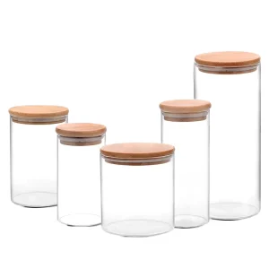 Factory Borosilicate Glass Storage Jar Glass Jar with Lid for Food Storage