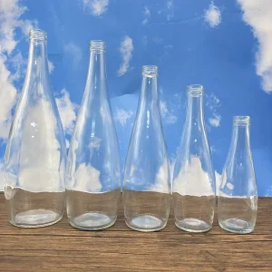 Factory Clear Glass Bottles 200ml 330ml 500ml 750ml 1000ml with Aluminum Cap for Wine Drinks Sparkling Water and Juice