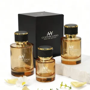Factory Custom Clear Cylindrical Glass Perfume Bottle 30ml 50ml 100ml Snap Cap Spray Refillable Bottle with Packaging