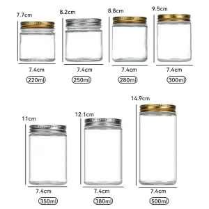 Factory Custom Food Grade Wide Mouth Straight Sided Glass Packaging Pet Food Cheese Jam Pickled Cucumber Glass Container