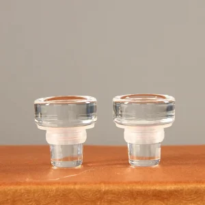 Factory Custom Glass Material T Shape Wine Bottle Glass Closure Cap Cork Stopper for Vodka Whisky Glass Liquor Bottle