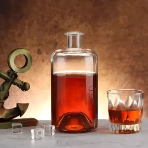 Factory Custom OEM Recyclable Matte Glass Bottle with Cork for Rum Whiskey and Tequila