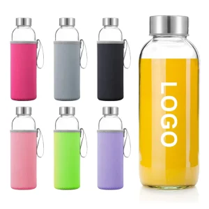 Factory Custom Transparent Water Bottle with logo Eco Friendly Glass Coffee Mugs Promotional Gift Glass Cup with Custom logo