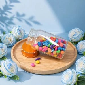 Factory Direct 155ml Round Glass Jars for Candy Honey Capsules and Dried Fruit with String Lid and Gasket