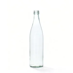 Factory Direct 500ml Clear Glass Bottle for Spirits Wine Whiskey Empty Round Bottle with Sealed Lid Custom Logo