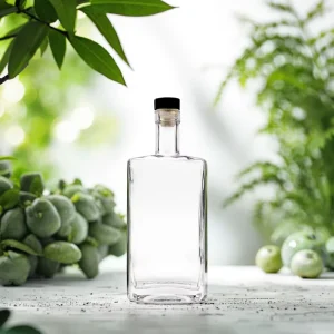 Factory Direct 700ml 750ml Food Safe Rectangle Glass Spirits Bottle for Tequila Brandy with Engraving and Custom Cork