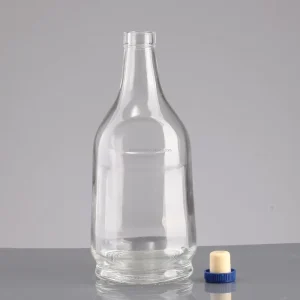 Factory Direct 750ml 1000ml Vodka Brandy Whiskey Liquor Glass Bottles with Aluminum Cap Cork