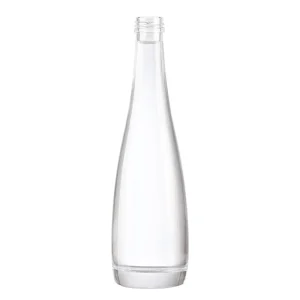 Factory Direct Borosilicate Glass Juice Bottle 1 Liter with Cork Round Shape Clear Hot Stamping