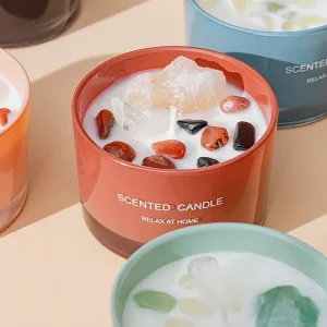 Factory Direct Crystal Stone Scented Wax Candle Colorful Fragrance