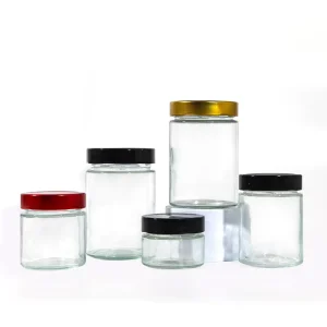 Factory Direct Empty Transparent Ergo Glass Honey Jar with Custom Packaging