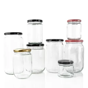 Factory Direct Glass Jam Jars with Metal Lid Clear Round Shape with Custom Logo