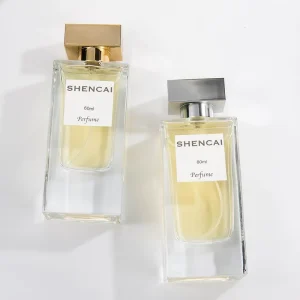 Factory Direct Heavy Bottom Clear Glass Rectangular Perfume Bottle 60ml 80ml with Screen Printing Pump Sprayer