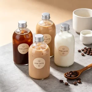 Factory Direct Round Glass Beverage Bottles with Lid for Fruit Juice