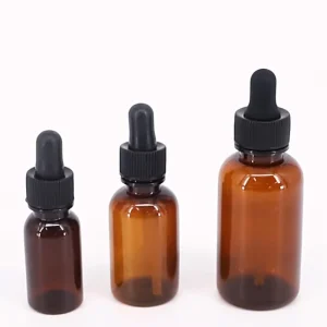 Factory Direct Round UV Resistant Amber Plastic Dropper Bottles for Essential Oil